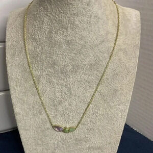 Kendra Scott Gold Tone 3 Stone Necklace 7.5 Inches